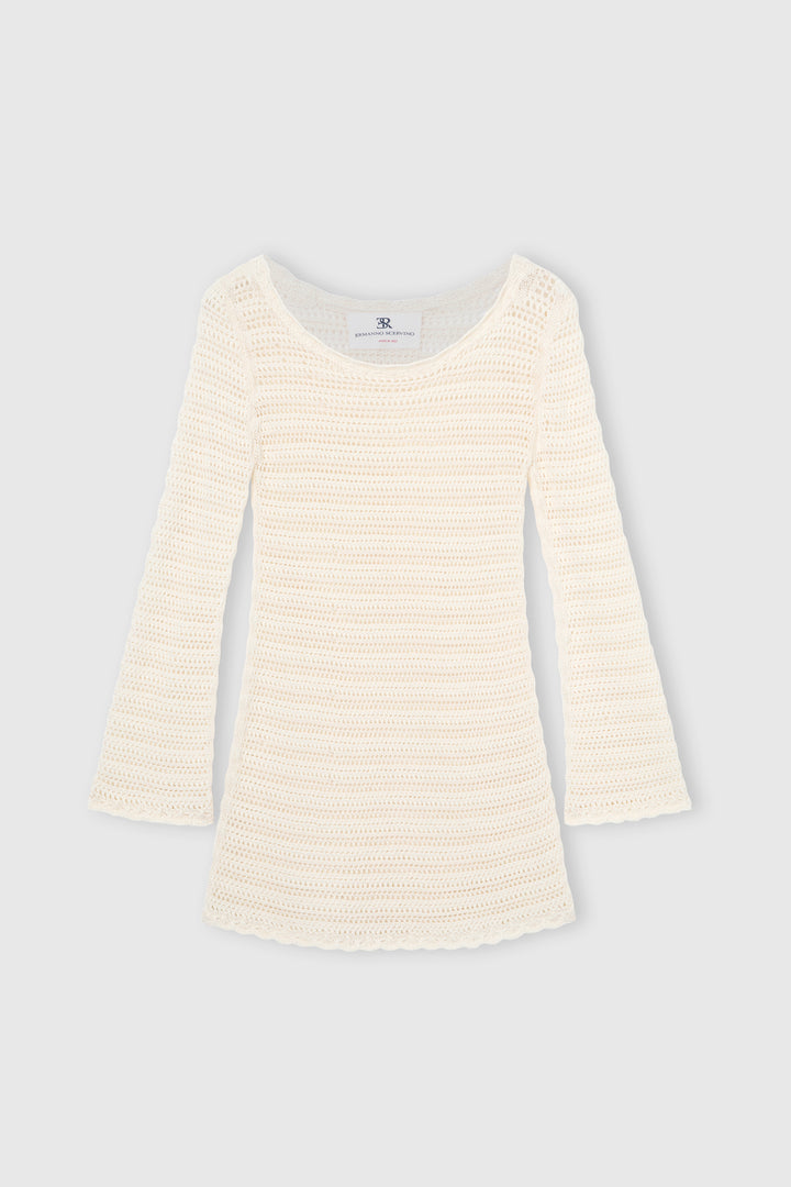 Mini dress in cotton crochet