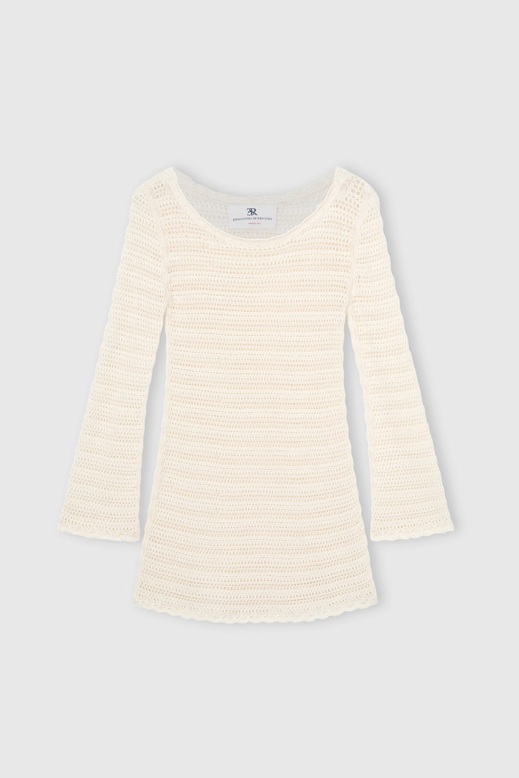 Mini dress in cotton crochet