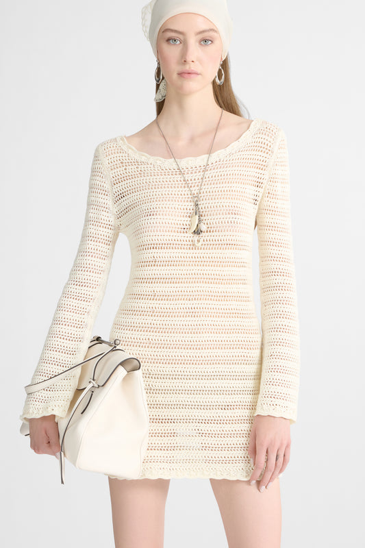 Robe courte en crochet de coton