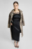 Technical mesh-effect coat with natural leopard print