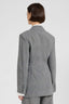 Fitted double-breasted jacket in technical georgette, sculptural model