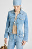 Bustier denim jacket in Vichy