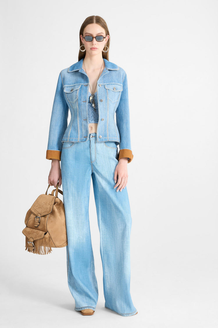 Fitted Chambray Cotton-Linen Jacket