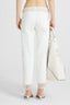 Cigarette-fit denim trousers with Valencienne lace inserts