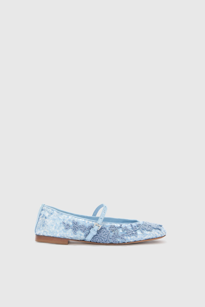 Ballerina ricamata con paillettes e pizzo