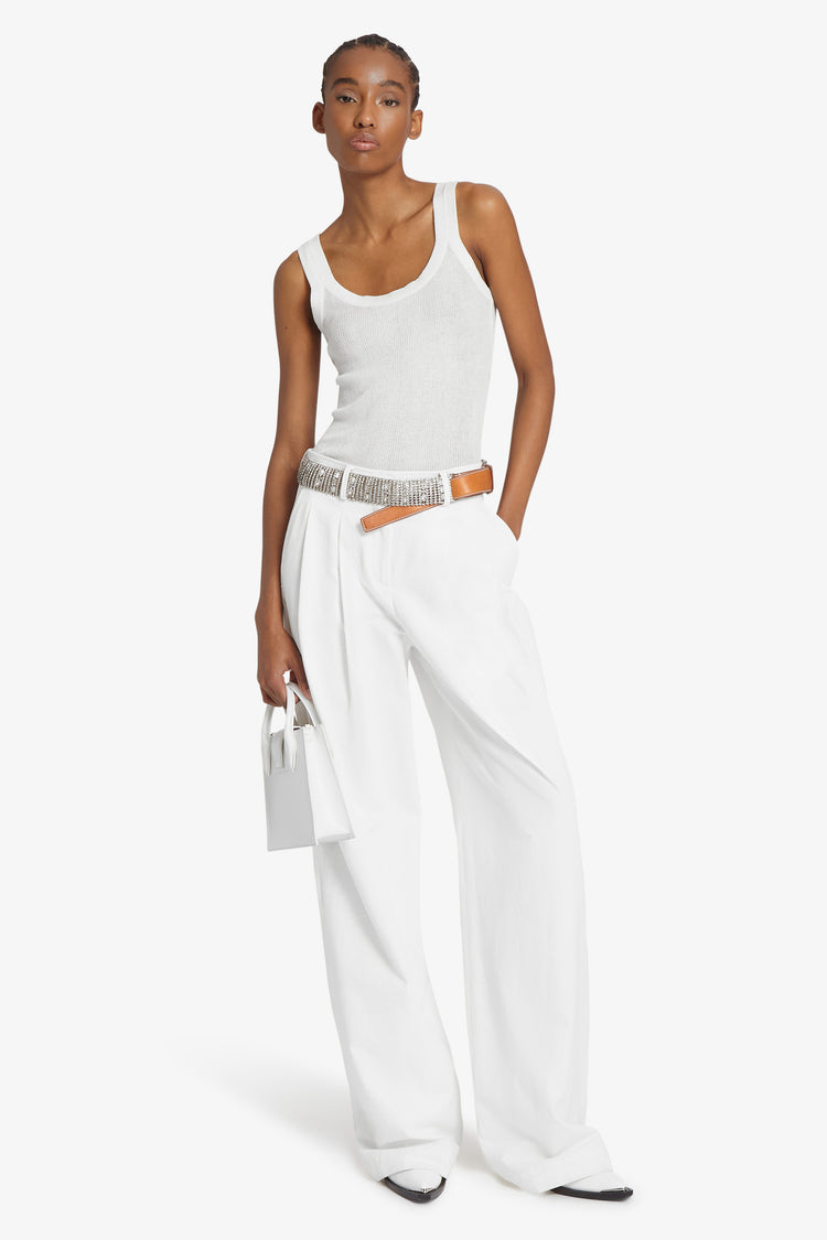 Stretch rib-knit vest top