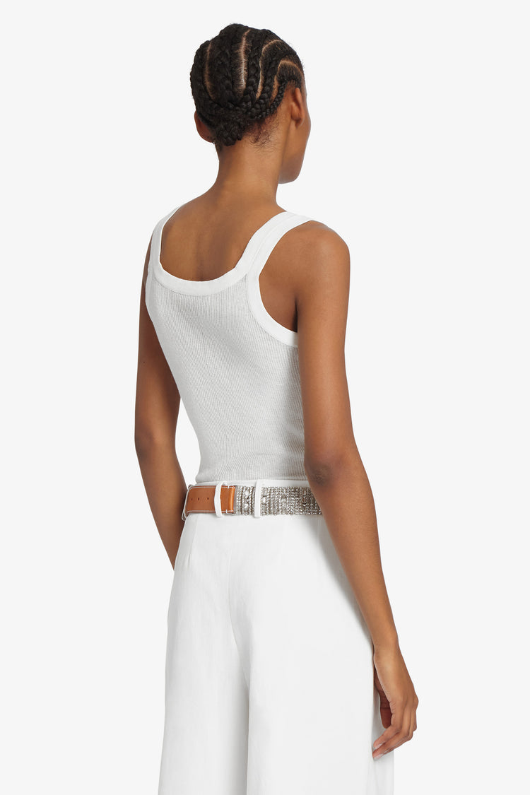 Stretch rib-knit vest top