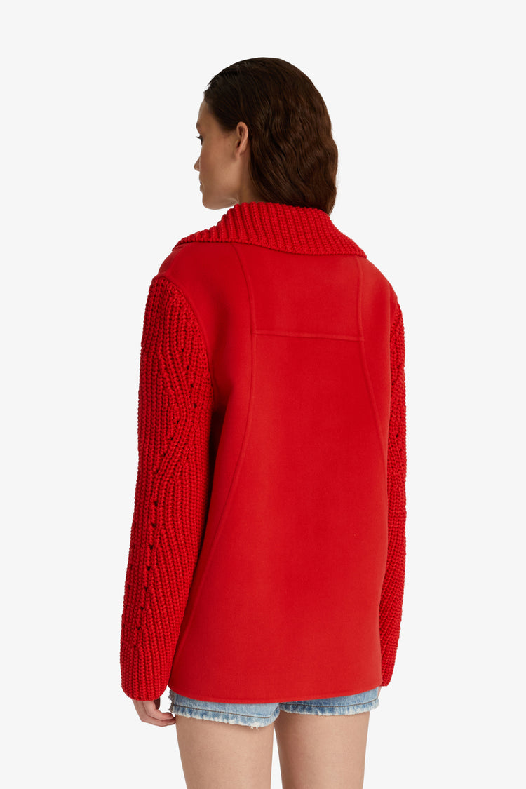 Caban in lana e maglia
