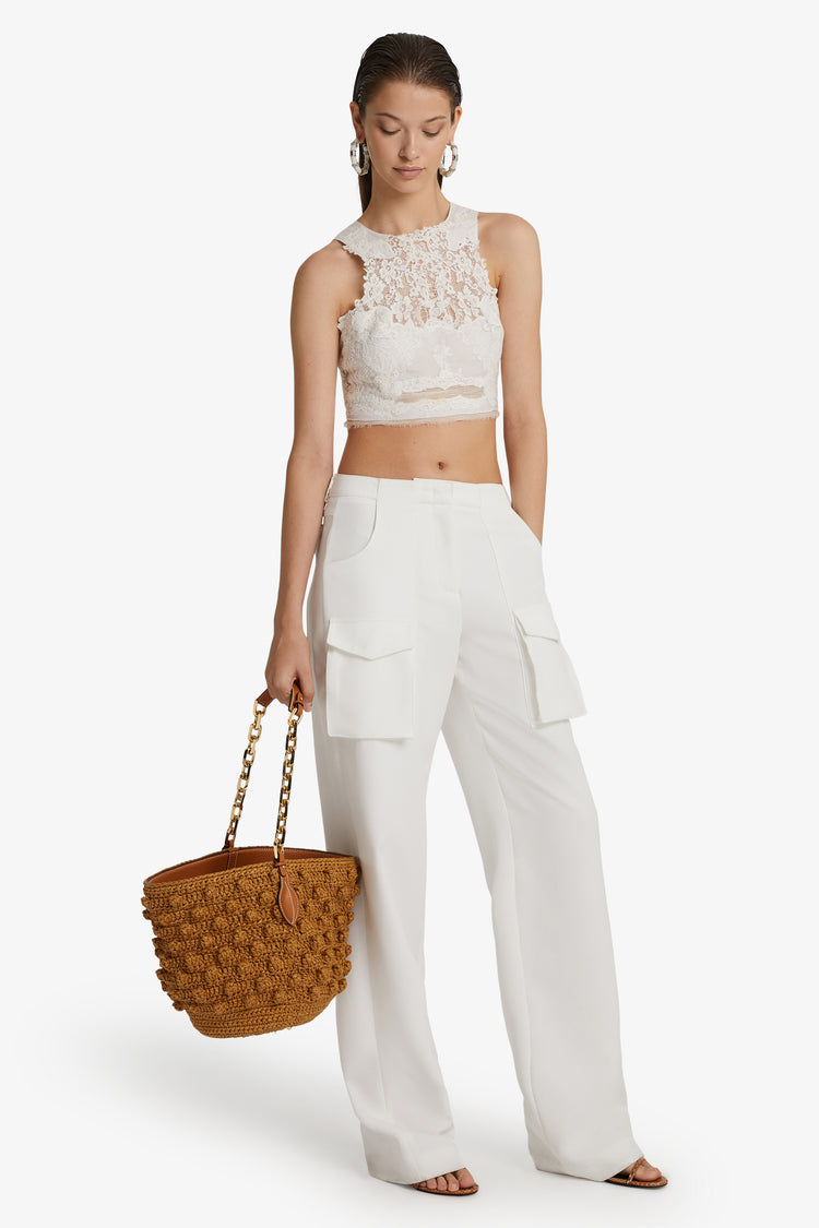 Pantalone cargo in cady