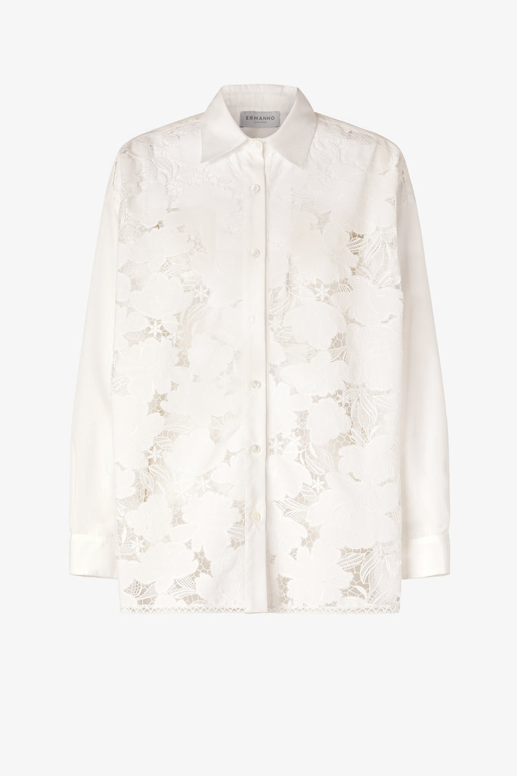 Floral-cutwork shirt