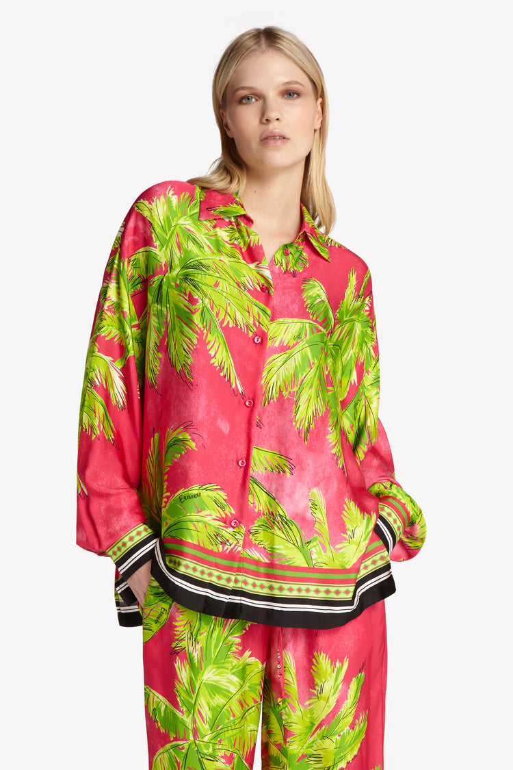 Camicia over stampa palma