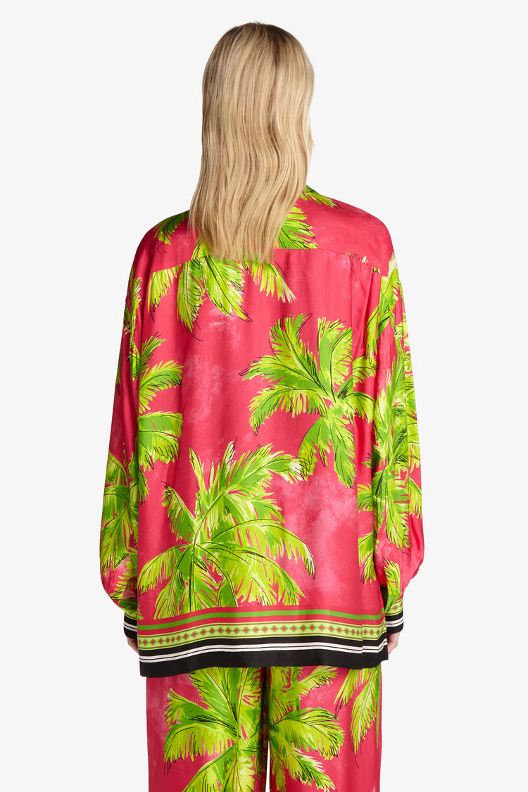 Camicia over stampa palma