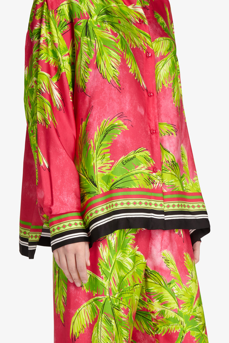 Camicia over stampa palma