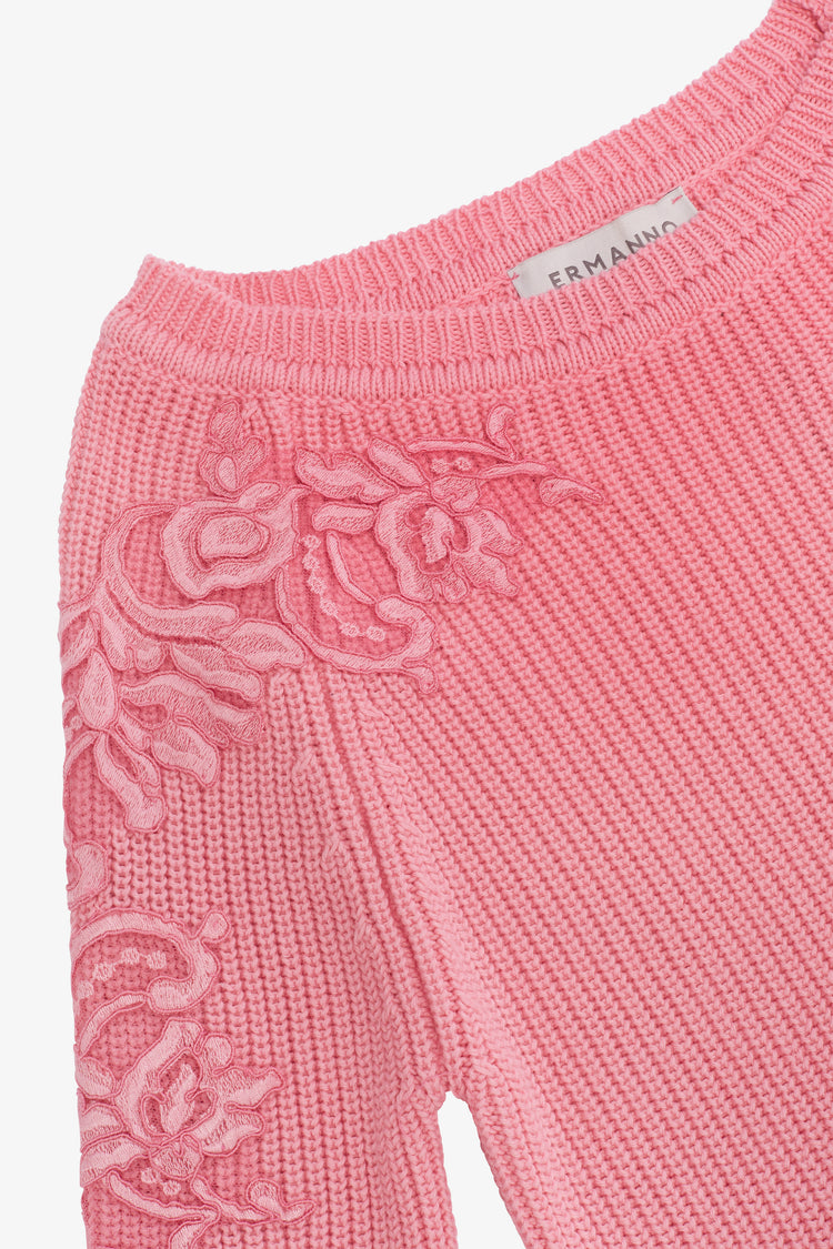 Pullover con pizzo