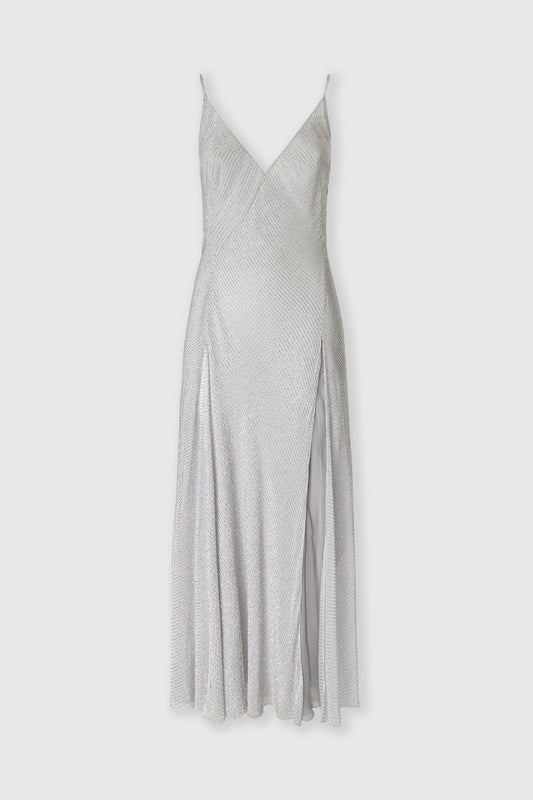 Crystal-detail slip dress