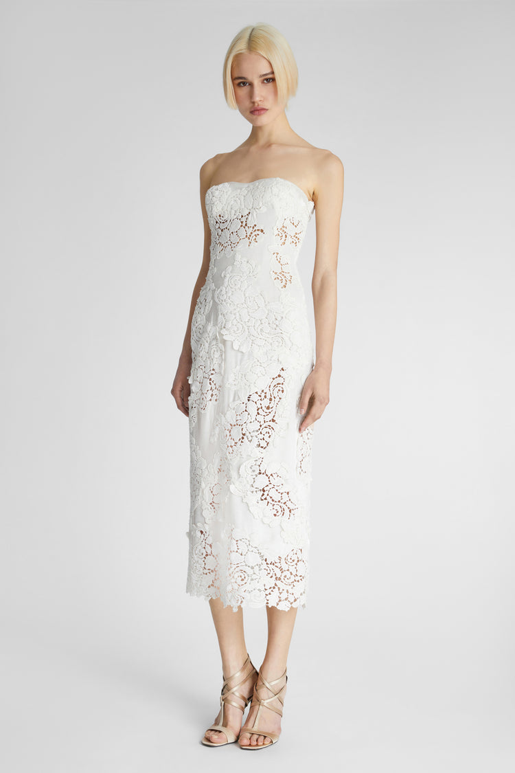 Ermanno Scervino lace embroidery bustier top - White