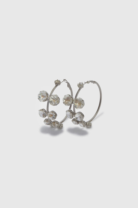 Hoop earrings with crystals