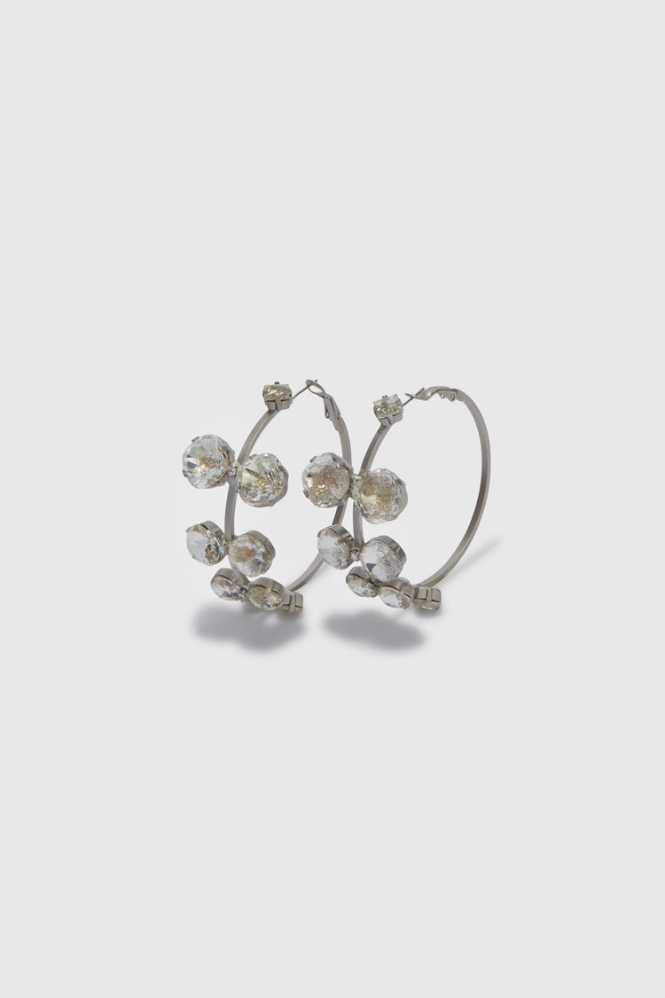 Hoop earrings with crystals