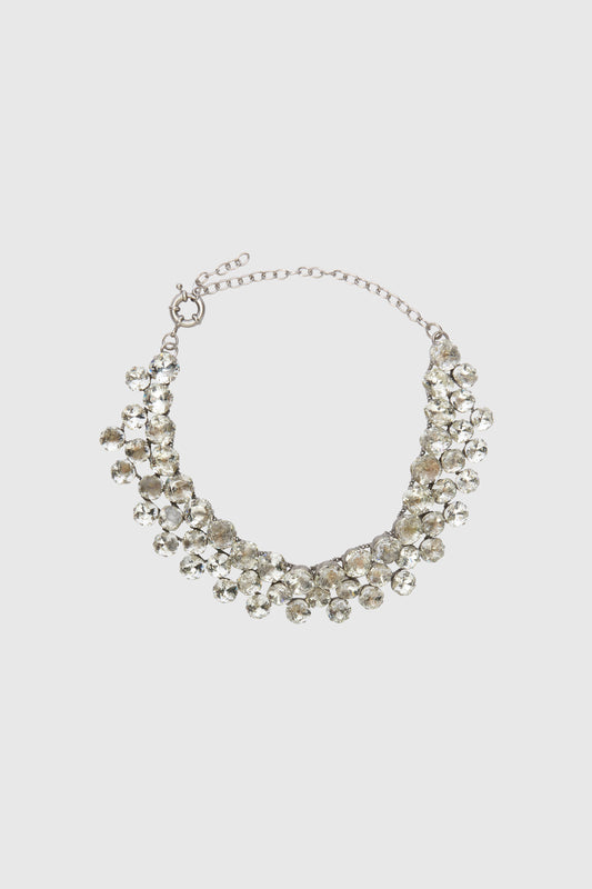 Crystal-adorned choker necklace