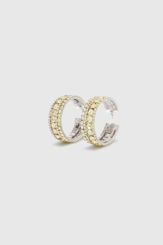 Crystal-adorned large hoop earrings