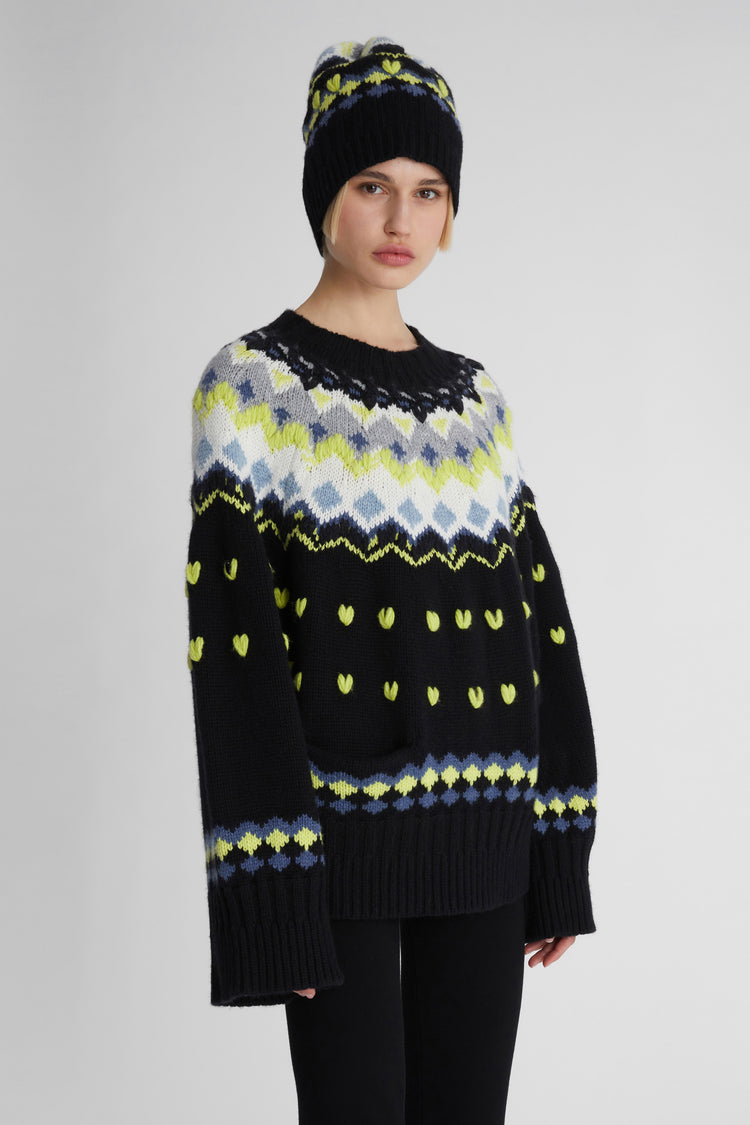 Oversized jacquard sweater