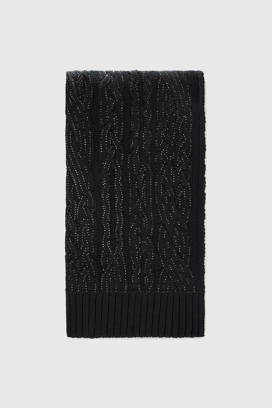 Wool scarf with crystals