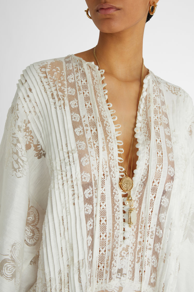 Kaftan dress in devoré - Ermanno Scervino