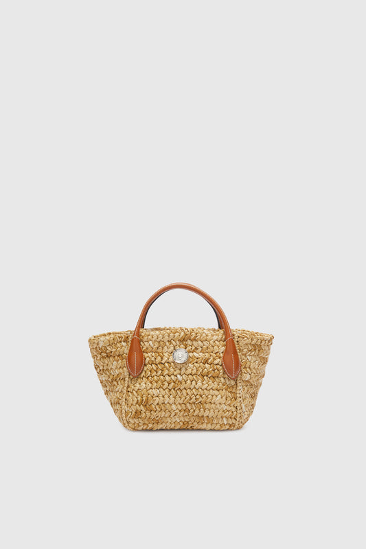 Raffia mini shopping bag
