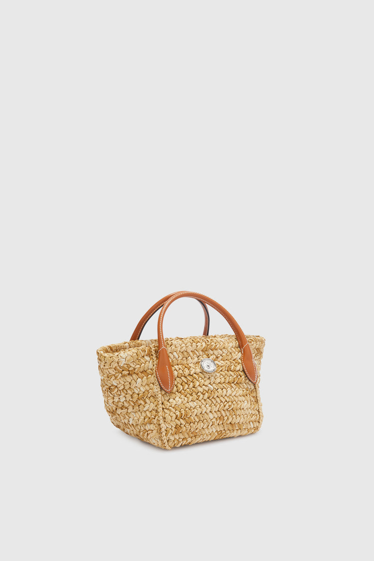 Mini shopping bag in rafia