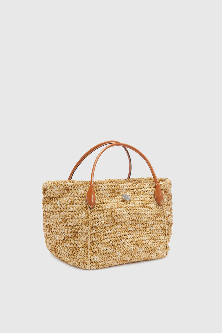Shaded raffia shopping bag