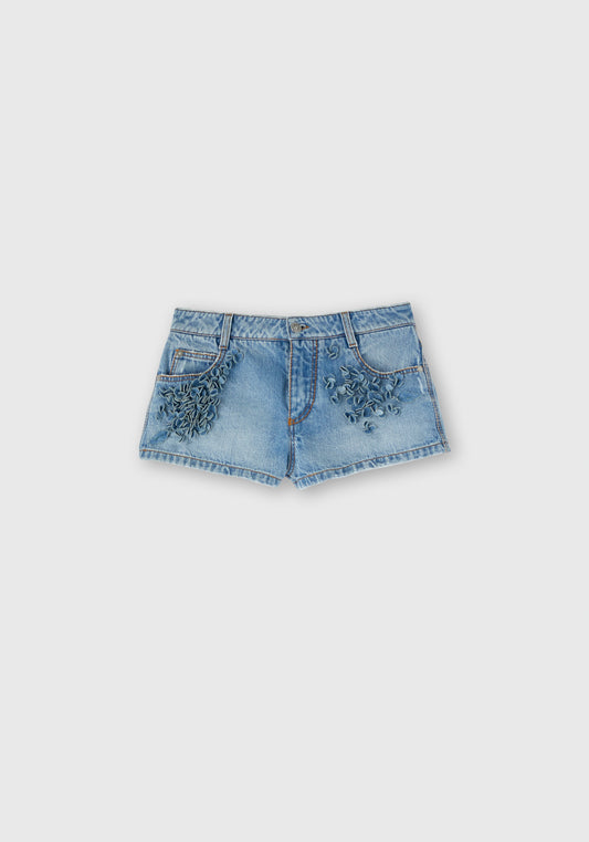 Shorts with handmade embroidery