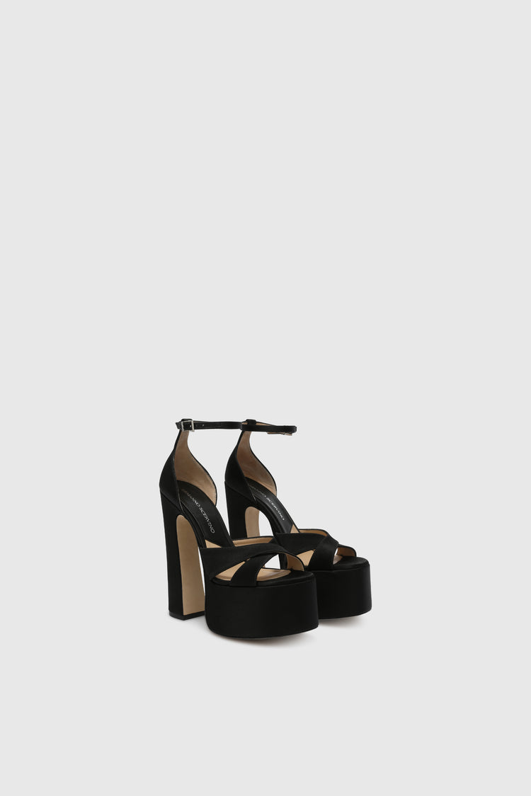 Satin platform sandal