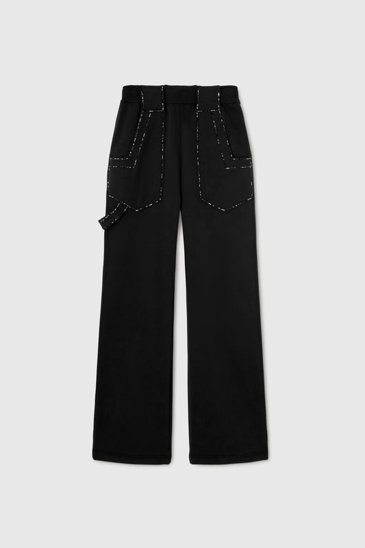 Bootcut trousers with microcrystals