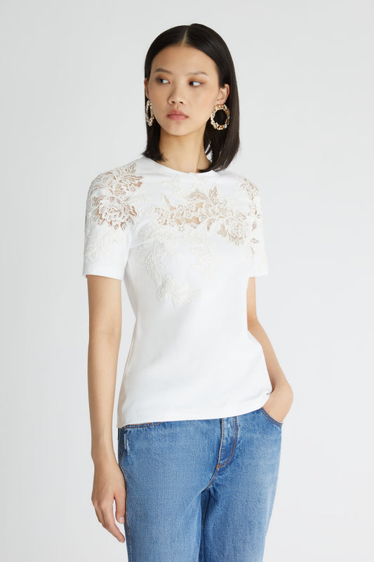 T-shirt with lace detail