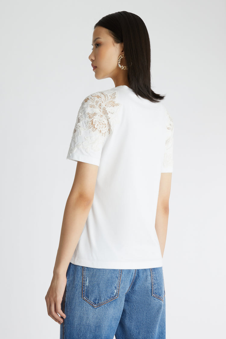 T-shirt with lace detail