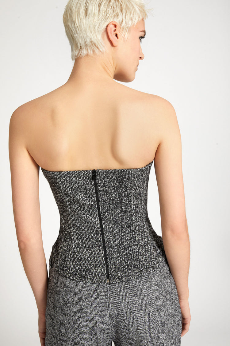 Twill Patterned Wool Bustier