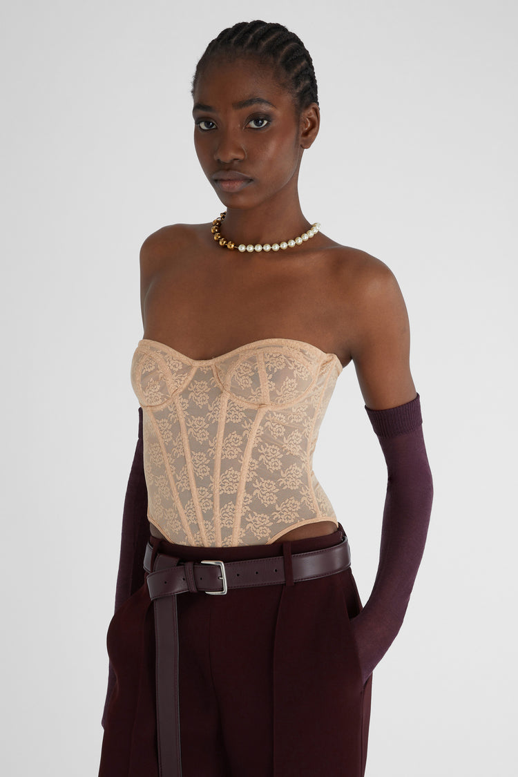 Bustier strutturato in pizzo