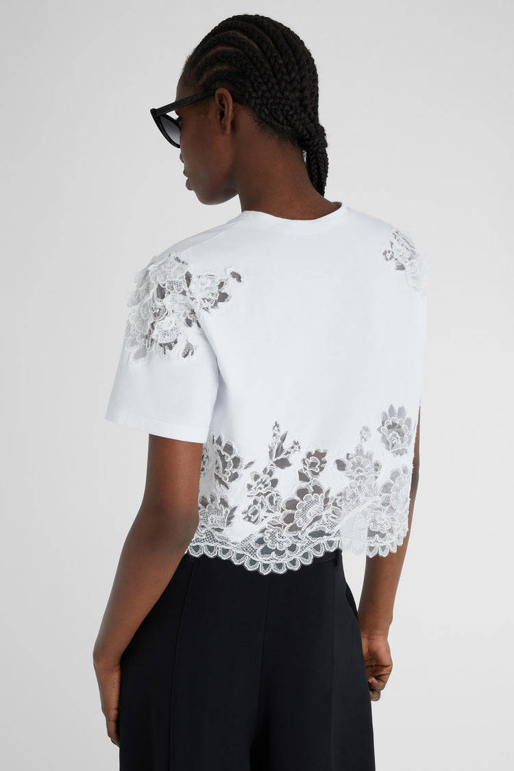 Cotton T-shirt with lace