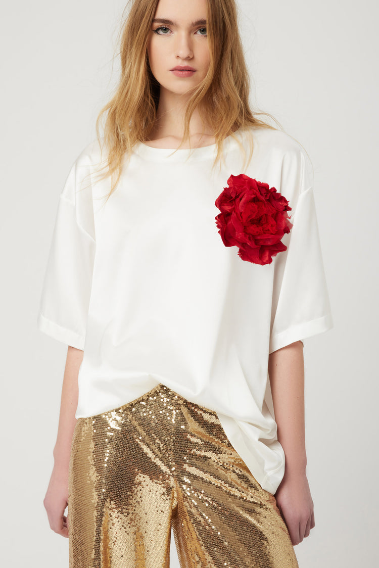 PARTY'S EXCLUSIVE CAPSULE - Silk blouse with short sleeves