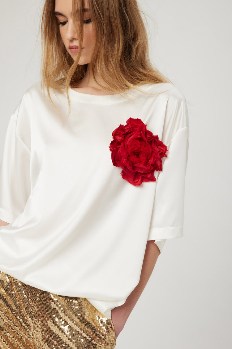 PARTY'S EXCLUSIVE CAPSULE - Silk blouse with short sleeves