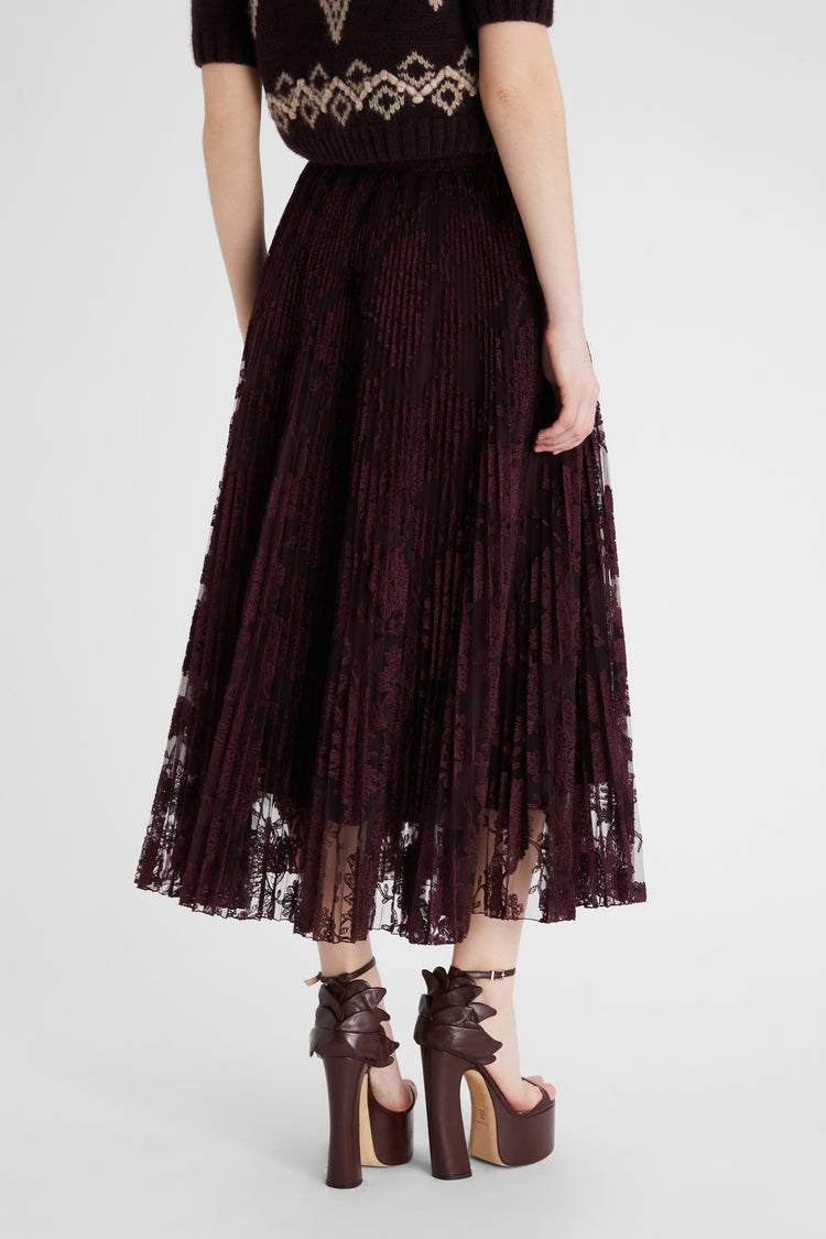 Pleated lace skirt