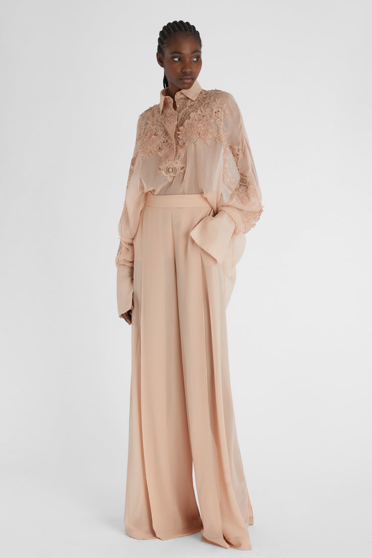 Silk palazzo trousers