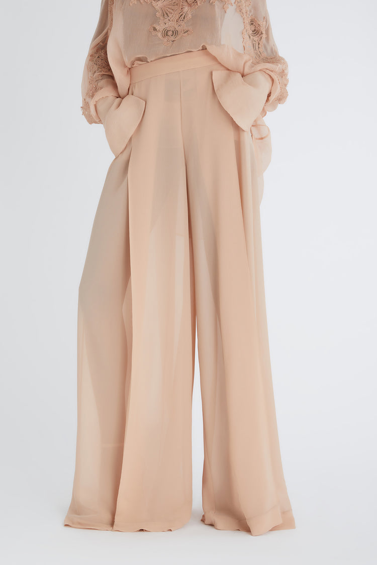 Silk palazzo trousers