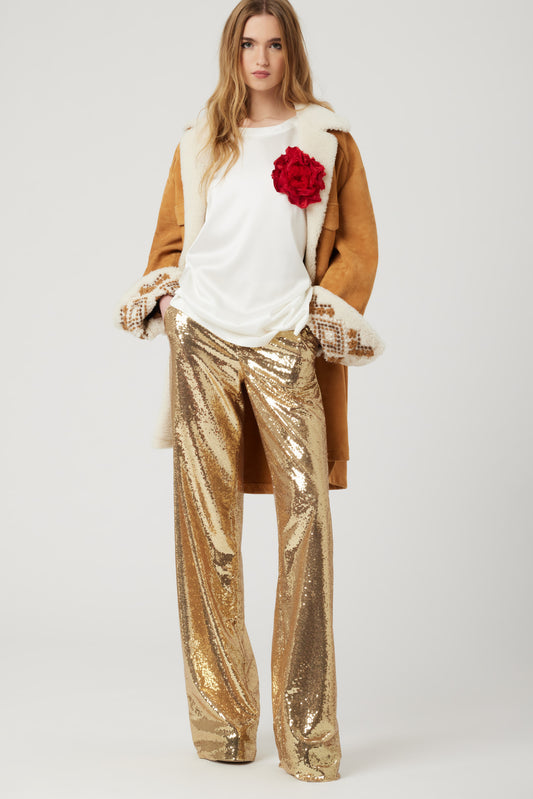 PARTY'S EXCLUSIVE CAPSULE - Full sequin palazzo trousers