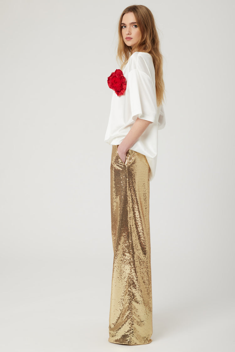 PARTY'S EXCLUSIVE CAPSULE - Full sequin palazzo trousers