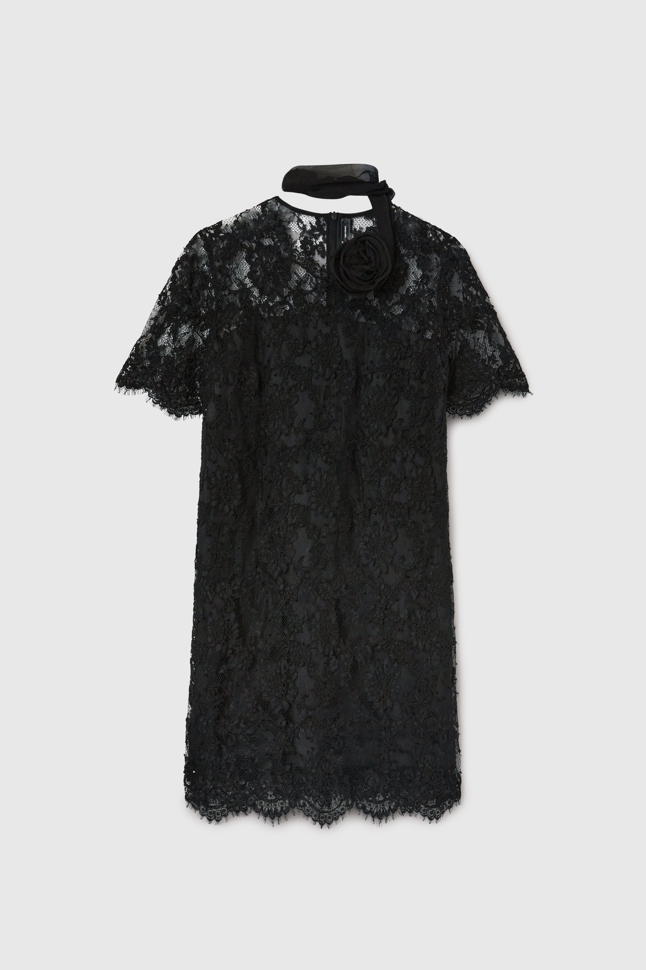 Designer Half-sleeve dress in rebrodé lace - Ermanno Scervino