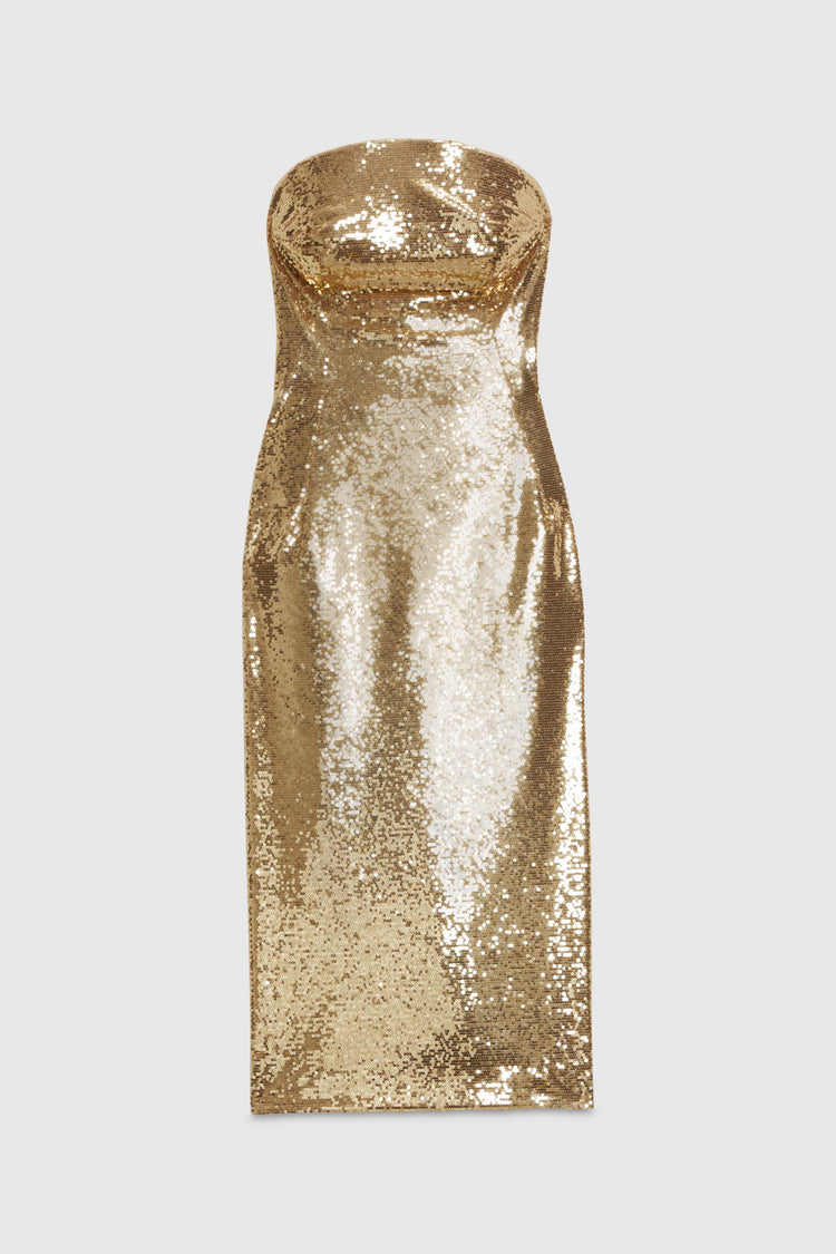 PARTY'S EXCLUSIVE CAPSULE - Full sequin midi bustier dress