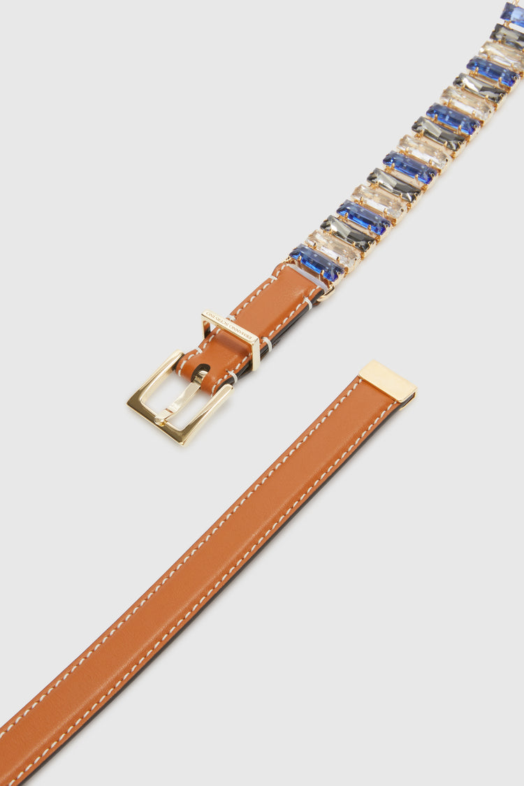 Belt with multicoloured stones