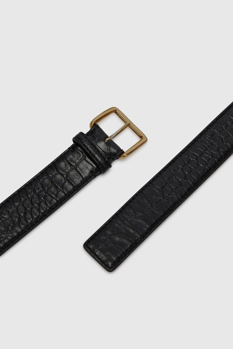 Crocodile print calfskin belt