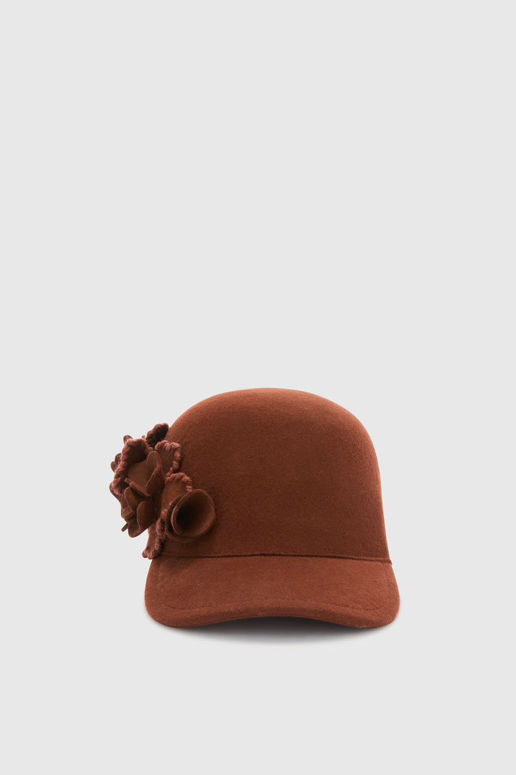 Basball hat with flower appliqué